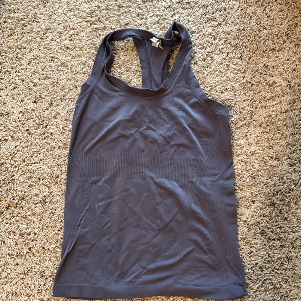 Athleta Purple Gray Sleeveless Fitted Tank Top